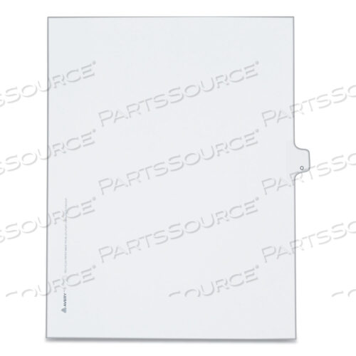 ПРЕДВАРИТЕЛЬНО ОТПЕЧАТАННЫЕ РАЗДЕЛИТЕЛИ ДЛЯ УКАЗАТЕЛЯ С БОКОВЫМИ ВКЛАДКАМИ ДЛЯ ЛЕГАЛЬНЫХ ДОКУМЕНТОВ, СТИЛЬ ALLSTATE, 26 ВКЛАДЫШЕЙ, O, 11 X 8,5, БЕЛЫЕ, 25 ШТ./УПАКОВКА