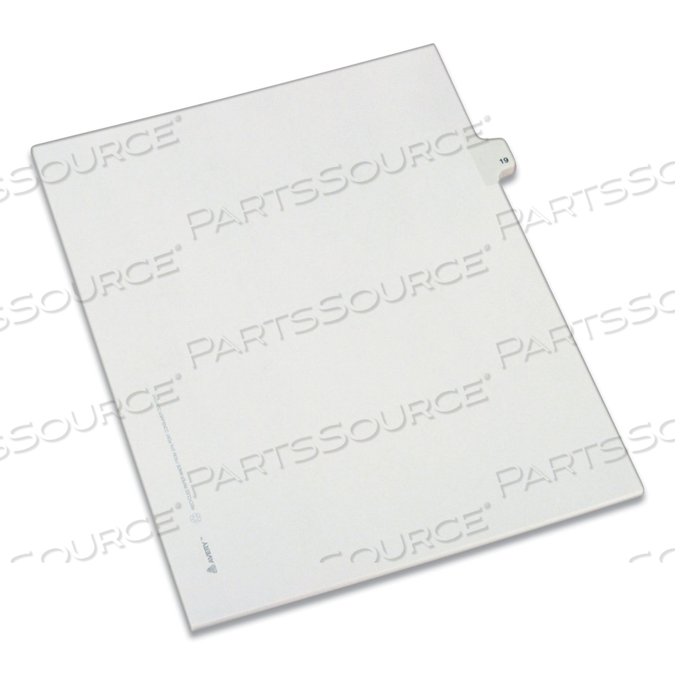 ПРЕДВАРИТЕЛЬНО ОТПЕЧАТАННЫЕ РАЗДЕЛИТЕЛИ ДЛЯ УКАЗАТЕЛЯ С БОКОВЫМИ ВКЛАДКАМИ ДЛЯ ЛЕГАЛЬНЫХ ДОКУМЕНТОВ, СТИЛЬ ALLSTATE, 10 ВКЛАДЫШЕЙ, 19, 11 X 8,5, БЕЛЫЕ, 25 ШТ. В УПАКОВКЕ