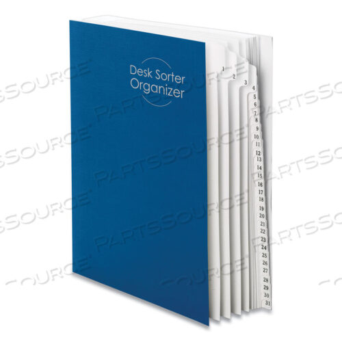 OEM#: 89294DELUXE EXPANDABLE INDEXED DESK FILE/SORTER, 31 DIVIDERS, DATE INDEX, LETTER SIZE, DARK BLUE COVER by Smead