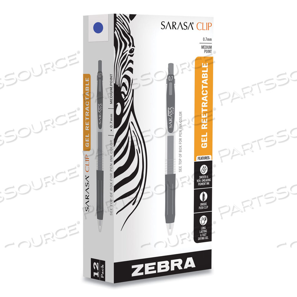 OEM#: 48720ГЕЛЕВАЯ РУЧКА SARASA CLIP, ВЫДВИЖНАЯ, СРЕДНЯЯ 0,7 ММ, СИНИЕ ЧЕРНИЛА, ПРОЗРАЧНЫЙ КОРПУС, 12 ШТ. В УПАКОВКЕ от Zebra Pen Corporation