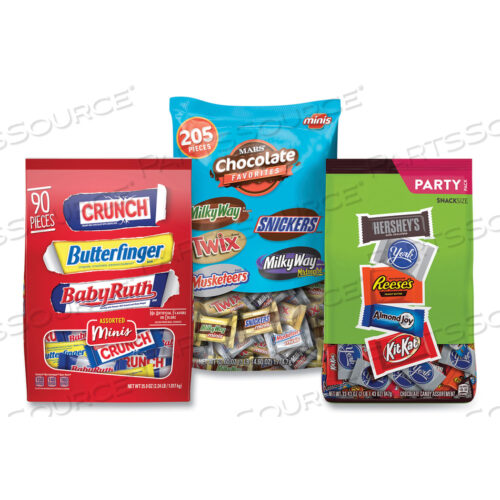 ALL TIME FAVORITES MINIS MIX, HERSHEYS/MARS/NESTLE, 8.84 LBS TOTAL, 3 BAG BUNDLE