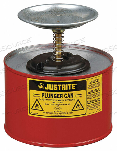 OEM#: 10208SAFETY PLUNGER CAN - 2 QUART STEEL by Justrite