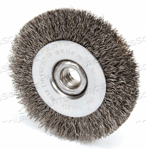 OEM#: 93022Колесная щетка из гофрированной проволоки с резьбовым стержнем от Weiler