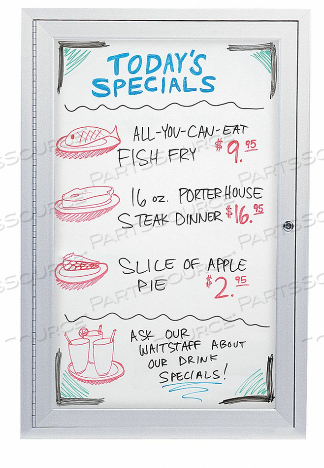 OEM#: UV851-SATINENCLOSED BULLETIN BOARD WET/DRY 36 X24 от United Visual Products