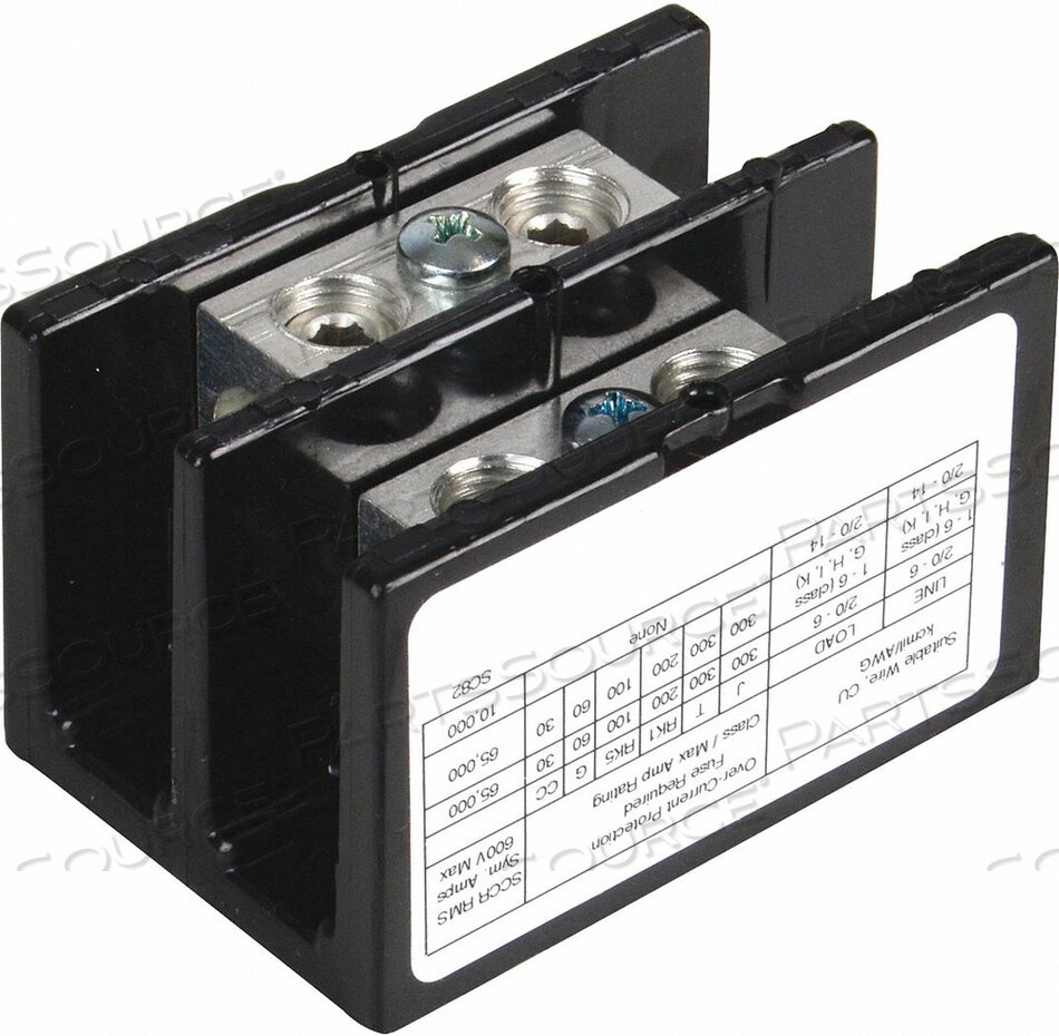 OEM#: 9080LBA262101PWR DIST BLOCK 175A 2P 2/0-14 AWG 600VAC квадратный D