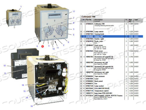 OEM#: 7007052LEFT POINTER от Siemens Medical Solutions