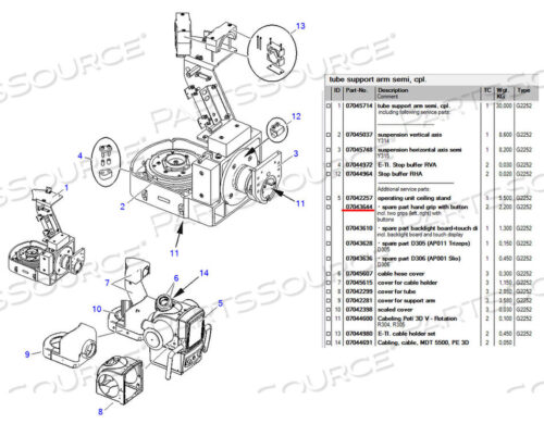 OEM#: 7043644ЗАПАСНАЯ ЧАСТЬ РУКОЯТКА от Siemens Medical Solutions
