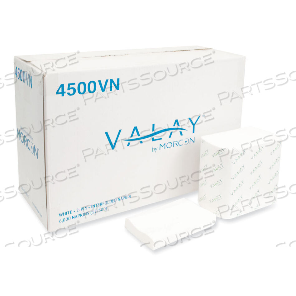 OEM#: 4500VNVALAY СЛОЖЕННЫЕ САЛФЕТКИ, 2-СЛОЙНЫЕ, 6,5 X 8,25, БЕЛЫЕ, 500 шт./УПАК, 12 упаковок/КОРОБКА от Morcon Tissue