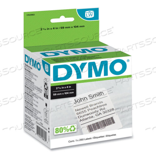 OEM#: 1763982LABELWRITER ТРАНСПОРТНЫЕ ЭТИКЕТКИ, 2.31 X 4, БЕЛЫЕ, 250 ЭТИКЕТОК/РУЛОН от Dymo