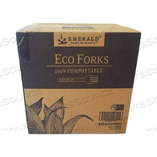 PLANT TO PLASTIC COMPOSTABLE CUTLERY, FORK, WHITE, 1,000/CARTON