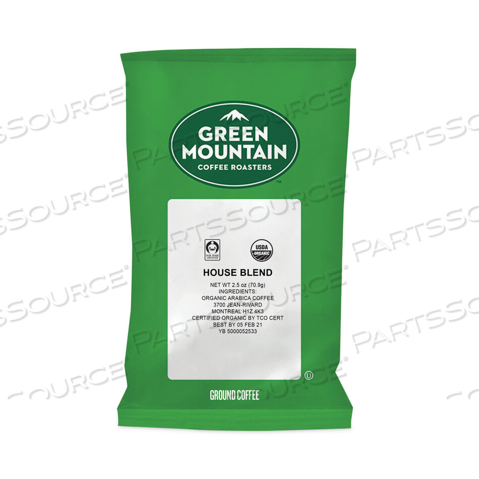 OEM#: 4493КОФЕ FAIR TRADE ORGANIC HOUSE BLEND, Дробные упаковки, 2,5 УНЦИИ, 50/КОРОБКА от Green Mountain Coffee