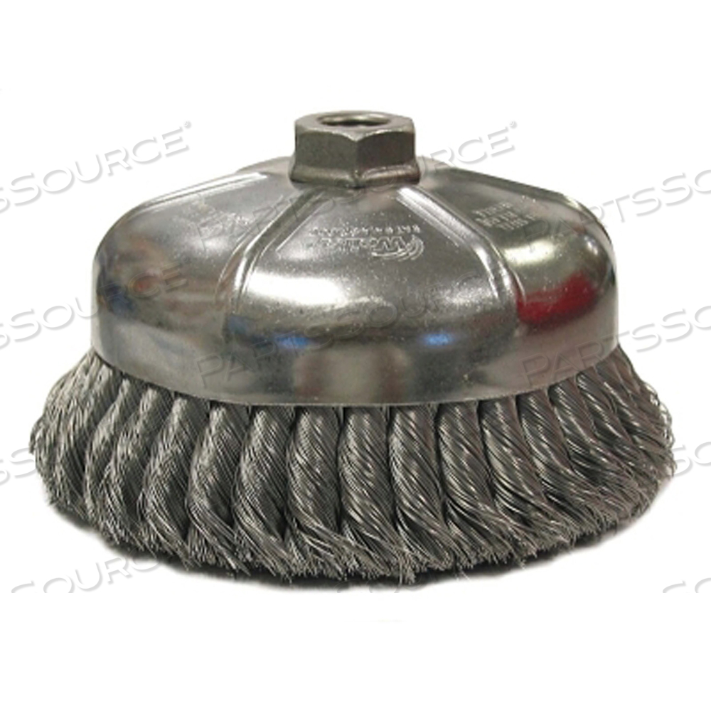 OEM#: 12376ОДНОРЯДНАЯ СВЕРХПРОЧНАЯ ЧАШЕЧНАЯ ЩЕТКА ИЗ ПРОВОЛОЧНОЙ УЗЛОВОЙ КЛЕТЧАТКИ, ДИАМЕТРОМ 6 ДЮЙМОВ, 5/8-11 UNC, 0,023 СТАЛЬНАЯ ПРОВОЛОКА от Weiler