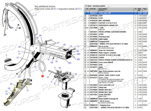 OEM#: 8080157C-ARM CABLE by Siemens Medical Solutions
