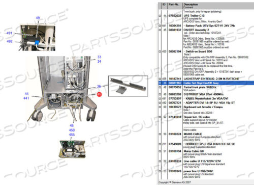 OEM#: 8081965НАБОР КАБЕЛЕЙ ДЛЯ ВКЛЮЧЕНИЯ/ВЫКЛЮЧЕНИЯ от Siemens Medical Solutions