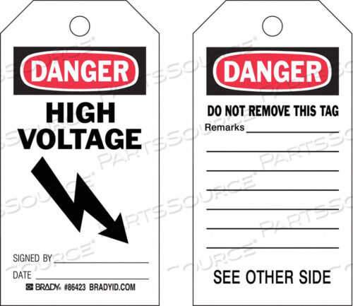 OEM#: 86423DANGER TAG 5-3/4 X 3 ДЮЙМА HD POLYEST PK10 от Brady Americas