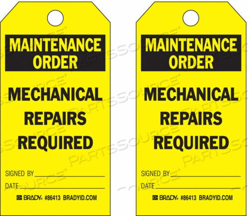 OEM#: 86413MAL NT ORD TAG 5-3/4 X 3 IN BK/YEL PK10 by Brady Americas