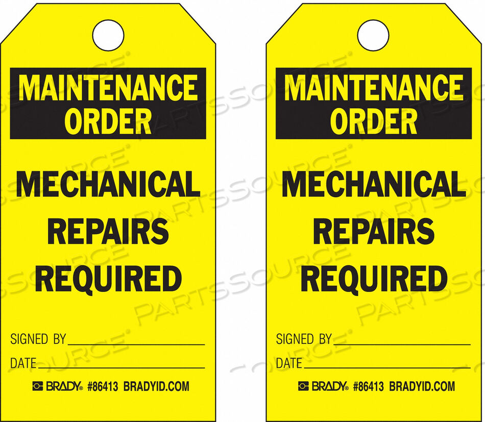 OEM#: 86413MAL NT ORD TAG 5-3/4 X 3 IN BK/YEL PK10 by Brady Americas