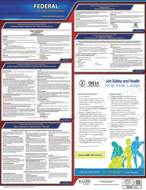 OEM#: 37994ПЛАКАТ ПО ТРУДОВОМУ ПРАВУ ФЕДЕРАЛЬНОЕ ТРУДОВОЕ ПРАВО от J.J. Keller & Associates