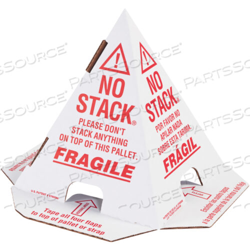 OEM#: CONERD100PKПАЛЛЕТНЫЕ КОНУСЫ - НА АНГЛИЙСКОМ, ФРАНЦУЗСКОМ И ИСПАНСКОМ ЯЗЫКАХ, 8 X 8 X 10, БЕЛЫЕ С КРАСНОЙ ПЕЧАТЬЮ, 100 В КОРОБКЕ от BOX Partners (Box Acquisitions, LLC)