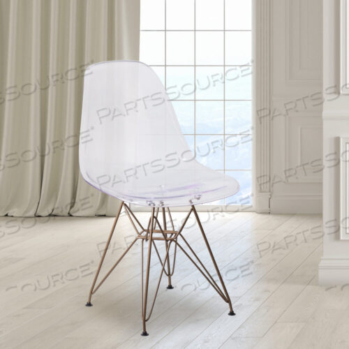 OEM#: FH-130-CPC1-GGELON SERIES GHOST CHAIR С ЗОЛОТИСТЫМ МЕТАЛЛИЧЕСКИМ ОСНОВАНИЕМ от Flash Furniture