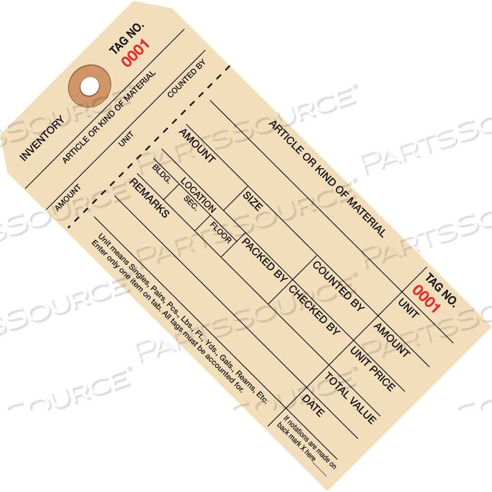 OEM#: G18061ИНВЕНТАРНЫЕ БИРКИ, 1 ЧАСТЬ, КОРЕШОК, ТИП #8, (5000-5999), 6 1/4 X 3 1/8, МАНИЛА, 1000 шт./КОРОБКА от BOX Partners (Box Acquisitions, LLC)