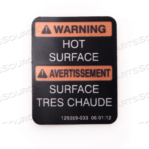 OEM#: P129359033НАКЛЕЙКА ДЛЯ ГОРЯЧЕЙ ПОВЕРХНОСТИ от STERIS Corporation