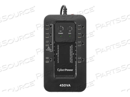 OEM#: EC450GCOMPACT STANDBY, 8 РОЗЕТОК NEMA 5-15R, ВИЛКА NEMA 5-15 С 5-ФУТОВЫМ ШНУРОМ, USB, 3-летняя гарантия от CyberPower