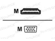 OEM#: HDMI2VGAMM3ADDON 3-футовый черный кабель HDMI 1.3 MALE-VGA MALE, МАКСИМАЛЬНОЕ РАЗРЕШЕНИЕ ДО 1920X1200 (от ADDON