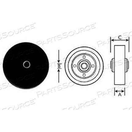 Заменяет AllPoints Foodservice 1201061WHEEL (4, 5/16ID, BLK)