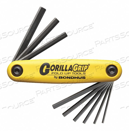 OEM#: 12589GORILLAGRIP FOLD-UP, 9 PER FOLD-UP, HEX TIP, INCH, 5/64 ДЮЙМА НА 1/4 ДЮЙМА от Bondhus