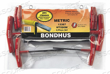 OEM#: 13387НАБОР 8 ШЕСТИГРАННЫХ Т-ОБРАЗНЫХ РУЧЕК РАЗНОЙ ДЛИНЫ от Bondhus