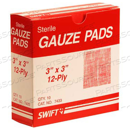 ПРОКЛАДКИ, МАРЛЕВЫЕ, 3X3, КОРОБКА ИЗ 10 ШТ.