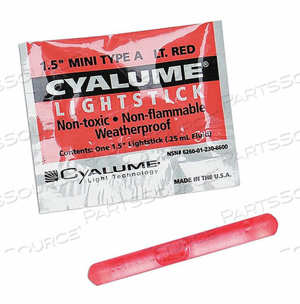 OEM#: 9-86000PFLIGHTSTICK RED 4 HR. 1-1/2 IN L PK50 от Cyalume Technologies