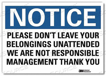 OEM#: U5-1450-RD_10X7NOTICESIGN REFLECSELFADHVINYL 10INWX7INH от Lyle Signs Inc.