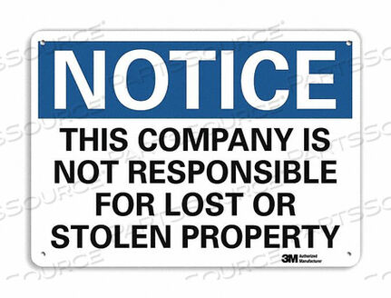 OEM#: U5-1549-NP_14X10ЗНАК ОБЪЯВЛЕНИЯ 14 Ш X 10 В ТОЛЩИНА 0,055 от Lyle Signs Inc.