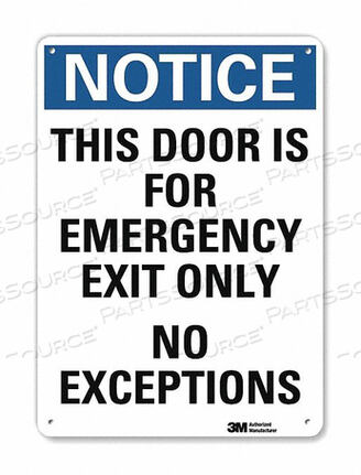 OEM#: U5-1551-RA_10X14ЗНАК УВЕДОМЛЕНИЯ ТОЛЬКО АВАРИЙНЫЙ ВЫХОД 14 X10 от Lyle Signs Inc.