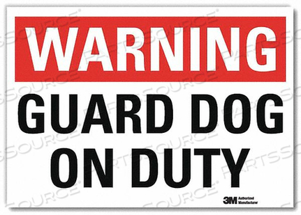 OEM#: U6-1102-RD_7X5ЗНАК БЕЗОПАСНОСТИ «Сторожевая собака на дежурстве», 5 дюймов, от Lyle Signs Inc.