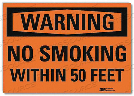 OEM#: U6-1175-RD_14X10ПРЕДУПРЕЖДАЮЩИЙ ЗНАК «КУРИТЬ ЗАПРЕЩЕНО В РАМКАХ 50 ФУТОВ» от Lyle Signs Inc.