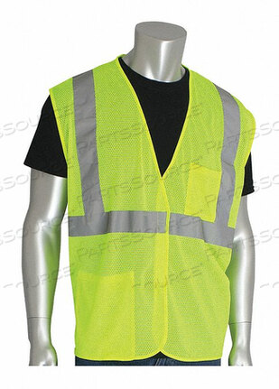 OEM#: 302-0702-LY/MHI-ЖИЛЕТ СВЕТООТРАЖАЮЩИЙСЯ С 2 КАРМАНАМИ ЦВЕТ ЛАЙМ YL M от Protective Industrial Products
