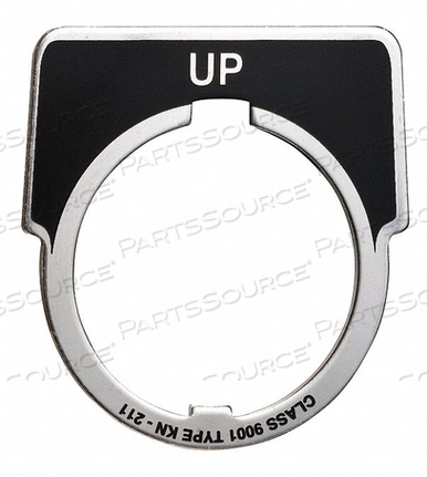 OEM#: 9001KN211LEGEND PLATE HALF ROUND UP SILVR/BLACK by APC / American Power Conversion