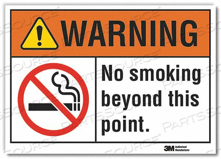 NO SMOKING SIGN ENGLISH BLACK/ORANGE
