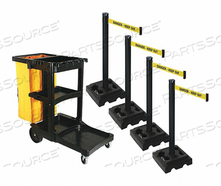 BARRIER SYSTEMS POST ЧЕРНЫЙ 10-ФУТОВЫЙ ЛЕНТА