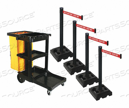 BARRIER SYSTEMS POST ЧЕРНЫЙ 9-ФУТОВЫЙ ЛЕНТА