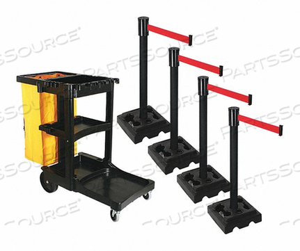 BARRIER SYSTEMS POST ЧЕРНЫЙ 15-ФУТОВЫЙ ЛЕНТА