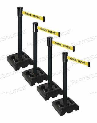 BARRIER SYSTEMS POST ЧЕРНЫЙ 15-ФУТОВЫЙ ЛЕНТА