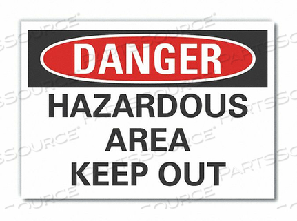 ЗНАК ОПАСНОСТИ 5 Ш X 3-1/2 В ТОЛЩИНА 0,001