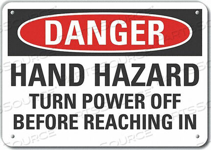 OEM#: LCU4-0618-NP_14X10DECAL DANGER HAND HAZARD TURN 14X10 by Lyle Signs Inc.