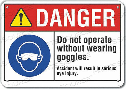 DANGER SIGN 10 W X 7 H 0.055 THICK