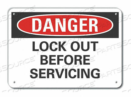 OEM#: LCU4-0489-RA_14X10ЗНАК ОПАСНОСТИ 14 Ш X 10 В ТОЛЩИНА 0,040 от Lyle Signs Inc.