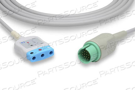 Заменяет Spacelabs Healthcare 700-0008-10SPACELABS 3 ОТВЕДЕНИЯ DIN ЭКГ МАГИСТРАЛЬНЫЙ КАБЕЛЬ